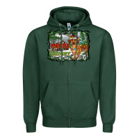 Sports Green merry and bright  dachshund with farm Zipper Hoodie - RanaPortraitStore