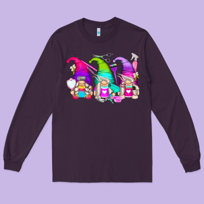 Hair Styles Gnomes Long Sleeve Tee Designed By Zillion Design Studio