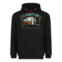 Black camping is my happy place Heavyweight Hoodie - CowhideDigitalArt