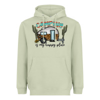 Matcha camping is my happy place Heavyweight Hoodie - CowhideDigitalArt