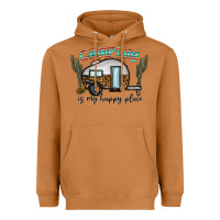 Meerkat camping is my happy place Heavyweight Hoodie - CowhideDigitalArt