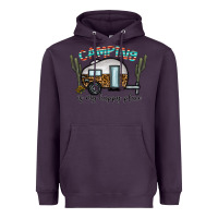Plum camping is my happy place Heavyweight Hoodie - CowhideDigitalArt