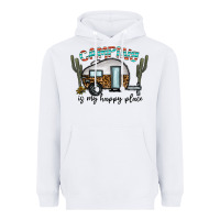 White camping is my happy place Heavyweight Hoodie - CowhideDigitalArt