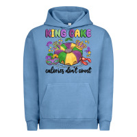 Pigment Pebble Blue king cake calories don't count Urban Hoodie - MaliasSmallBusiness