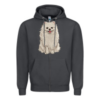 Smoke white pomeranian Zipper Hoodie - RanaPortraitStore