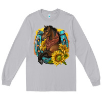 Moon Dust western horse with horseshoe Long Sleeve Tee - texasbilliewilder