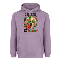 Lavender Dead İnside But Merry Human Skull Heavyweight Hoodie - FaDigitalArtStudio