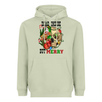 Matcha Dead İnside But Merry Human Skull Heavyweight Hoodie - FaDigitalArtStudio