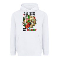 White Dead İnside But Merry Human Skull Heavyweight Hoodie - FaDigitalArtStudio