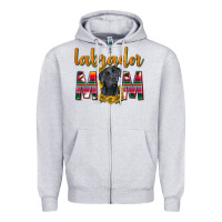 Heather Grey western labrador retriever mom Zipper Hoodie - texasbilliewilder