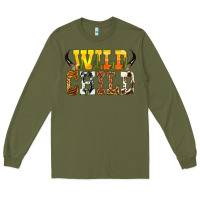 Army Green Western wild child Long Sleeve Tee - texasbilliewilder