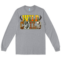Heather Grey Western wild child Long Sleeve Tee - texasbilliewilder