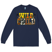 Navy Western wild child Long Sleeve Tee - texasbilliewilder