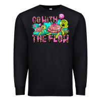 Black go with the flow Premium Sweatshirt - AdoDesignShop