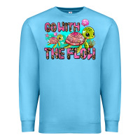 Ocean Blue go with the flow Premium Sweatshirt - AdoDesignShop