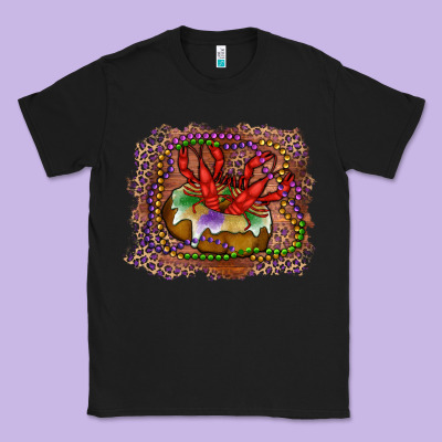 Classic Tee Mardi gras king cake crawfish
