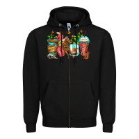 Black cowgirl coffee cups Zipper Hoodie - Zillion Design Studio
