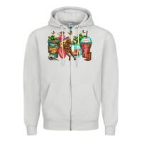 Dove Grey cowgirl coffee cups Zipper Hoodie - Zillion Design Studio