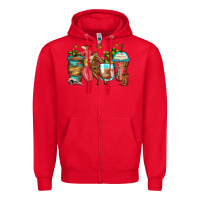 Red cowgirl coffee cups Zipper Hoodie - Zillion Design Studio