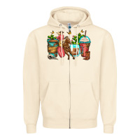 Sandshell cowgirl coffee cups Zipper Hoodie - Zillion Design Studio