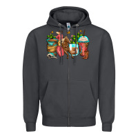 Smoke cowgirl coffee cups Zipper Hoodie - Zillion Design Studio