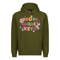 Army Green phone wallet keys Premium Hoodie - MaliasSmallBusiness