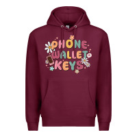 Burgundy phone wallet keys Premium Hoodie - MaliasSmallBusiness
