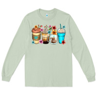 Matcha flowers with coffee Long Sleeve Tee - Zillion Design Studio