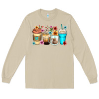 Mushroom flowers with coffee Long Sleeve Tee - Zillion Design Studio
