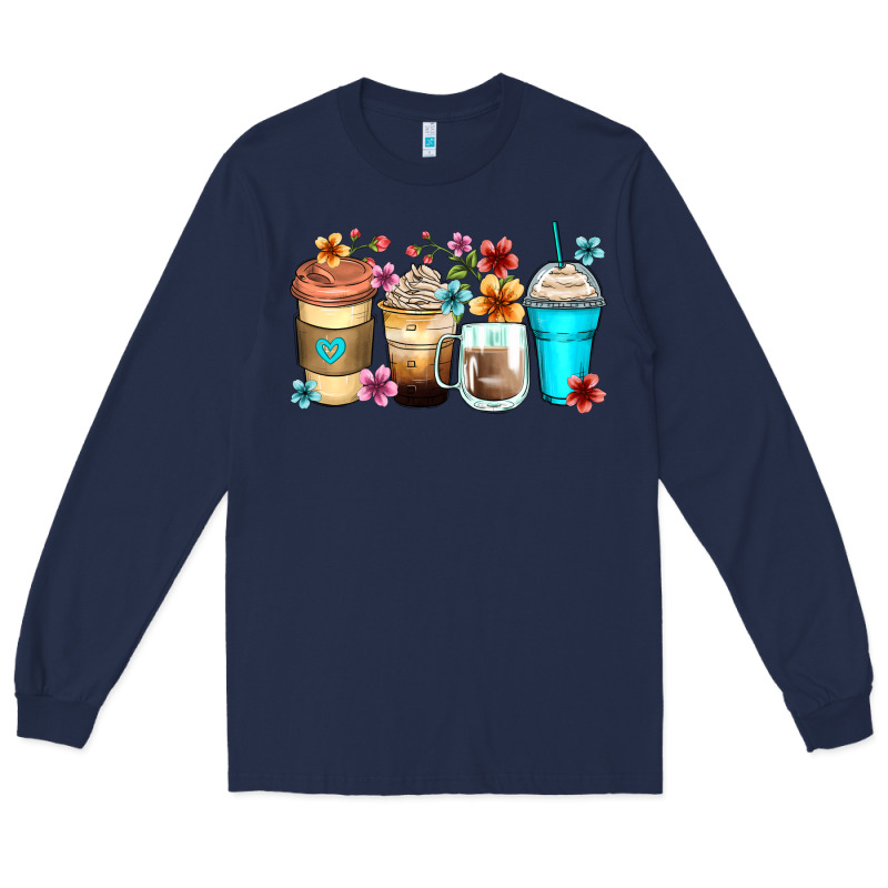 Flowers With Coffee Long Sleeve Tee by Zillion Design Studio | Teevron