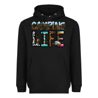 Black camping life Heavyweight Hoodie - CowhideDigitalArt