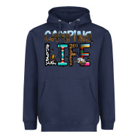 Navy camping life Heavyweight Hoodie - CowhideDigitalArt