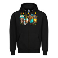 Black cowboy coffee cups Zipper Hoodie - Zillion Design Studio