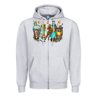 Heather Grey cowboy coffee cups Zipper Hoodie - Zillion Design Studio