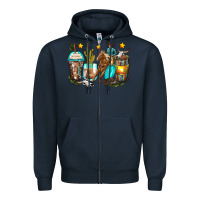Navy cowboy coffee cups Zipper Hoodie - Zillion Design Studio