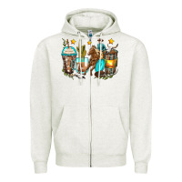 Oatmeal Heather cowboy coffee cups Zipper Hoodie - Zillion Design Studio