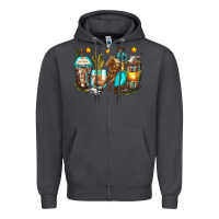 Cowboy Coffee Cups Zipper Hoodie | Teevron
