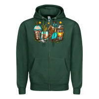Sports Green cowboy coffee cups Zipper Hoodie - Zillion Design Studio
