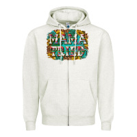 Oatmeal Heather western mama tried with sunflowers and gemstone Zipper Hoodie - texasbilliewilder