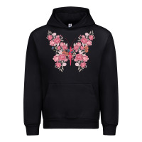 Black floral butterfly Urban Hoodie - MaliasSmallBusiness