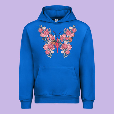 Floral Butterfly Urban Hoodie Designed By Maliassmallbusiness