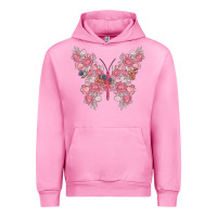 Fuchsia Pink floral butterfly Urban Hoodie - MaliasSmallBusiness