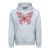 Heather Grey floral butterfly Urban Hoodie - MaliasSmallBusiness