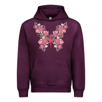 Mauve Wine floral butterfly Urban Hoodie - MaliasSmallBusiness