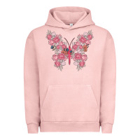 Pigment Salmon floral butterfly Urban Hoodie - MaliasSmallBusiness
