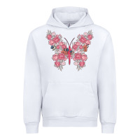 White floral butterfly Urban Hoodie - MaliasSmallBusiness
