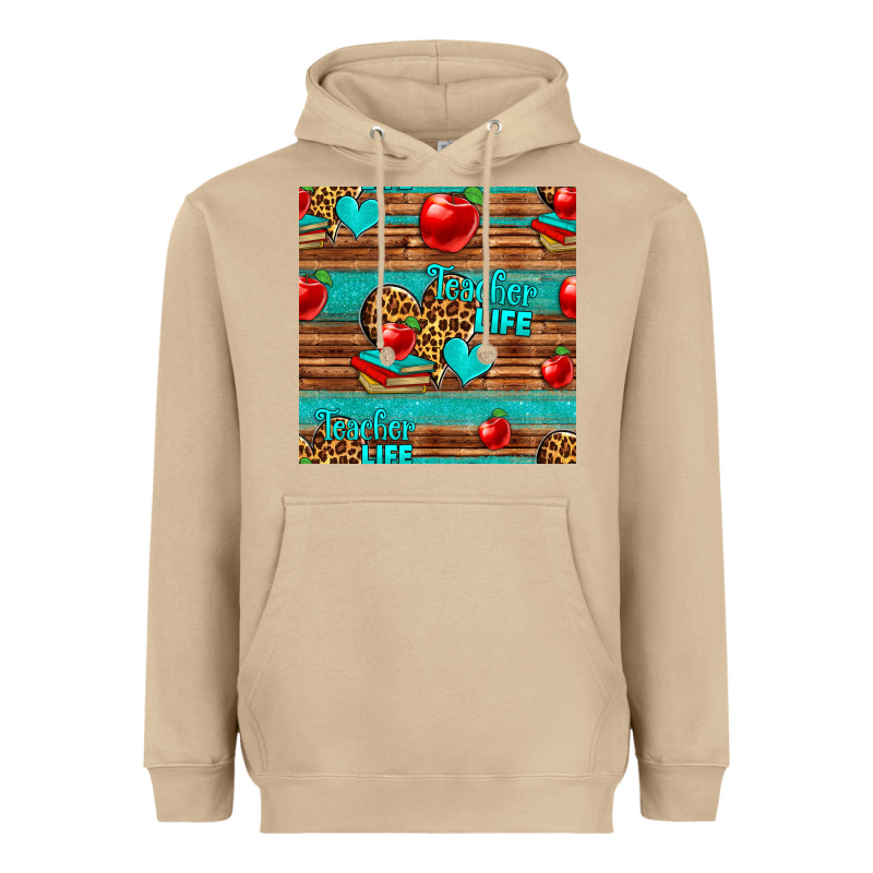 Teacher Life Seamless Pattern Heavyweight Hoodie by HRA Design Shop | Teevron