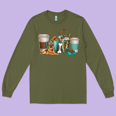 Long Sleeve Tee german shepherd dog coffee cups