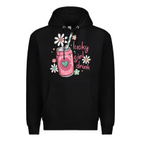 Black lucky girl drink Premium Hoodie - MaliasSmallBusiness