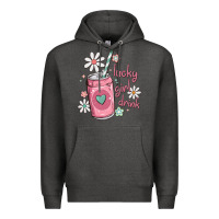 Charcoal Heather lucky girl drink Premium Hoodie - MaliasSmallBusiness